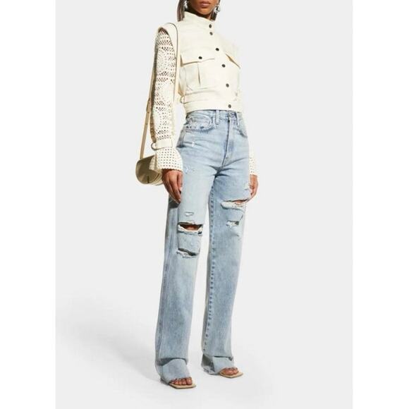 Veronica Beard Aylin Crochet Sleeve Jacket in Ecru Size 0 - Picture 7 of 16